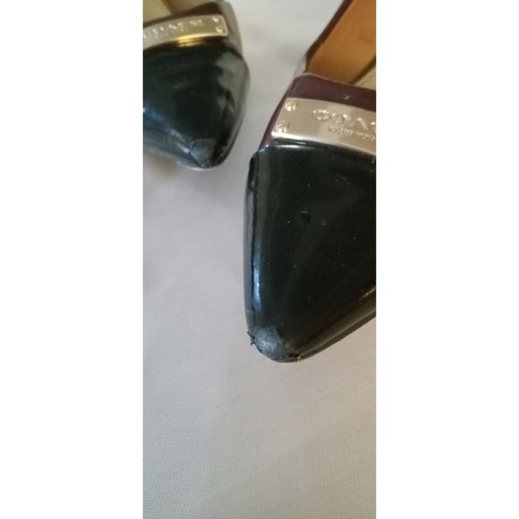 Coach Burgundy and Black Pointed Toe 3" Heel Pumps size 7.5 B - Picture 5 of 8
